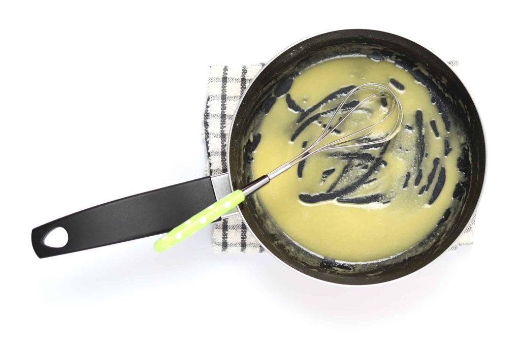 A roux being made in a pan